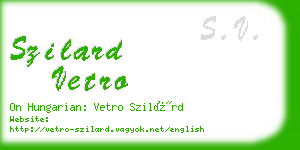 szilard vetro business card